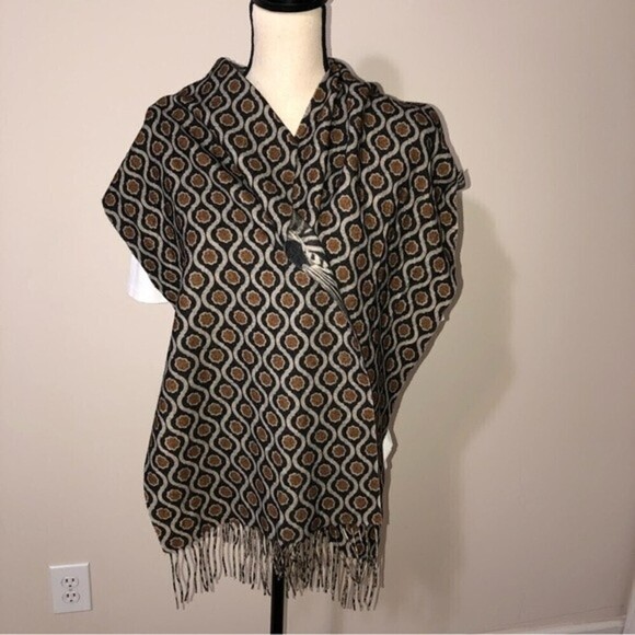 Francesco Biasia Zebra Wool Scarf Made in Italy Unisex - Picture 4 of 8